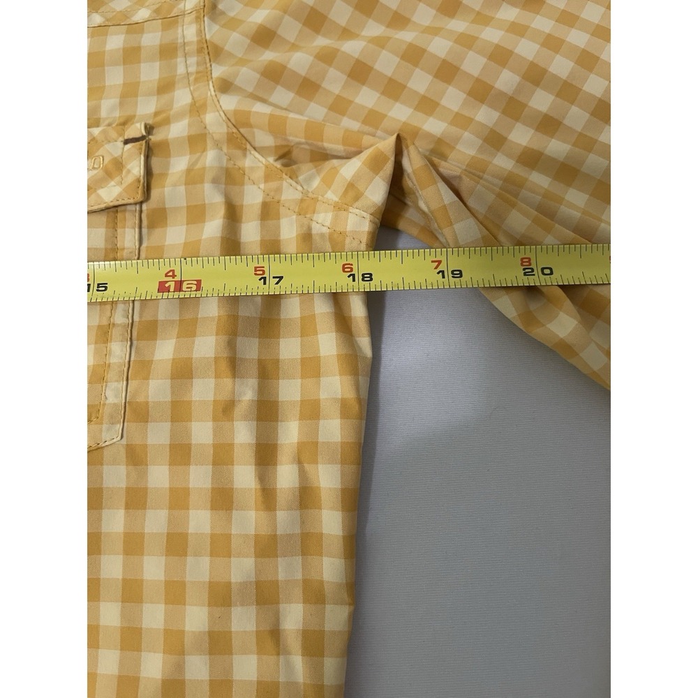 Stio Eddy Shirt Pearl Snap Local Honey Gingham Check Womens Small Nylon - Picture 5 of 6